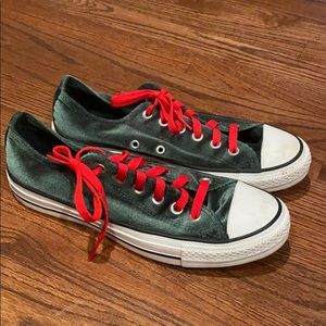 Velvet green vans size 8